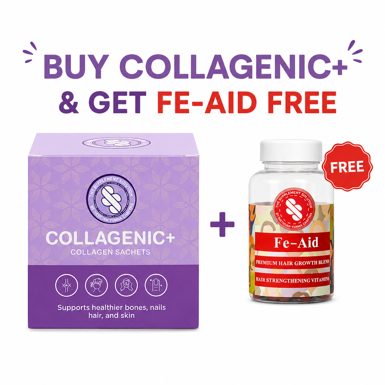 Buy Collagenic+ and Get Fe-Aid( Hair Vitamin) FREE