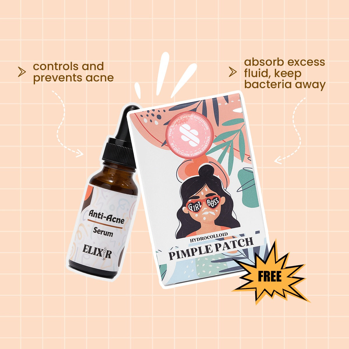 Anti Acne Serum + Pimple Patches (FREE)